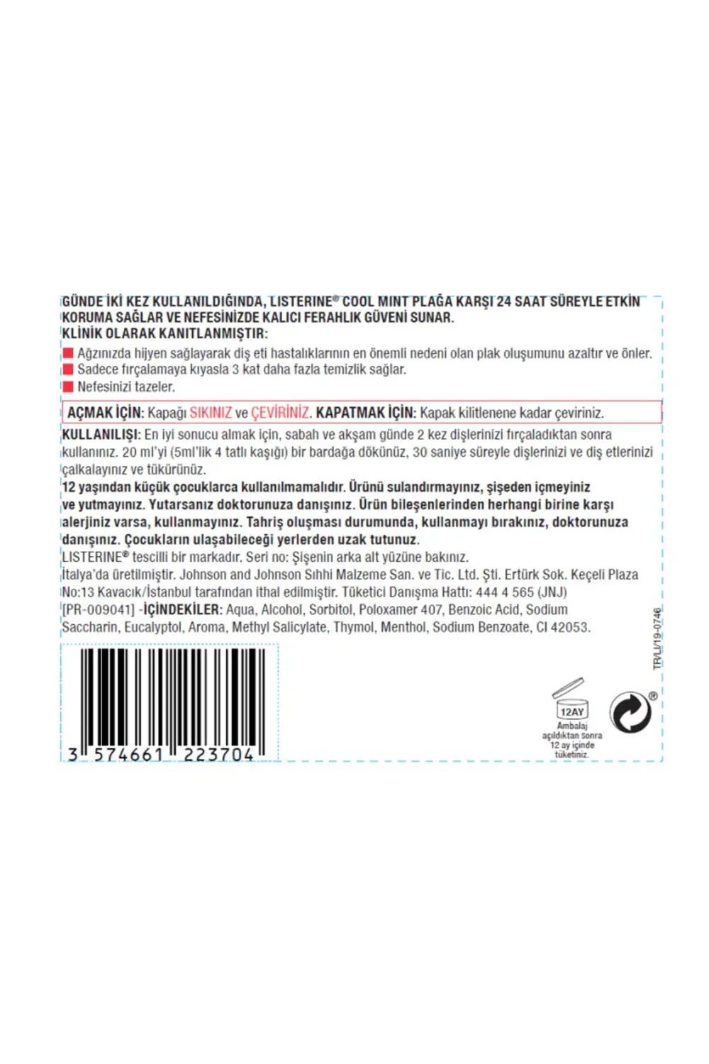 Coolmint Ağız Bakım Suyu 1000 ml