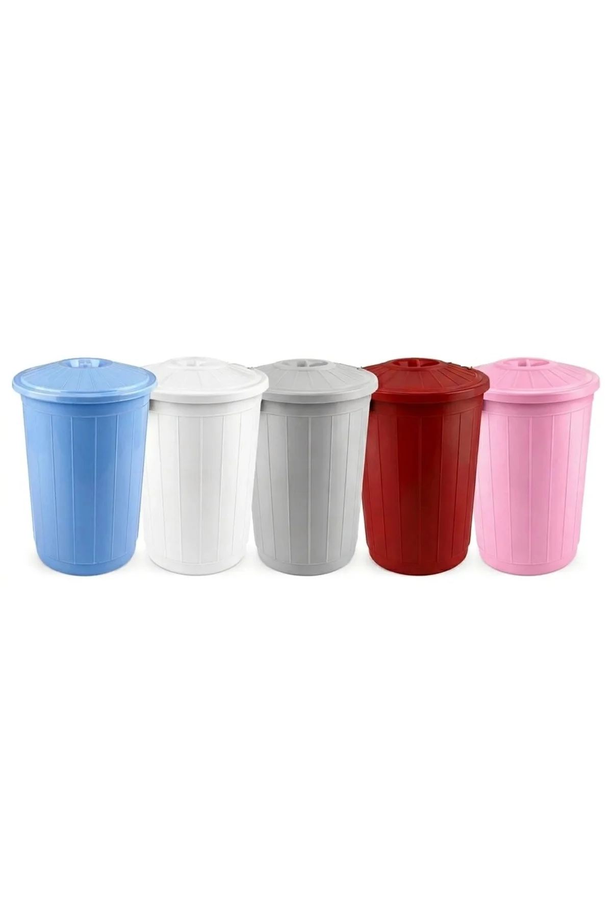 Çöp Kovası 50 Lt Çöp Kovası Kapaklı Büyük Boy Çöp Bidonu Dayanıklı Çöp Kovası - Gri - Görsel 2
