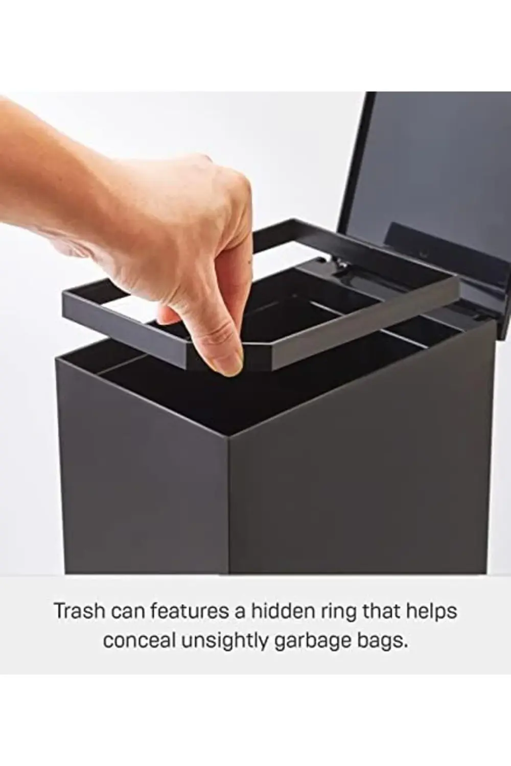 Çöp Kutusu, plastik, Siyah, 19 x 12 x 27,5 cm 395519