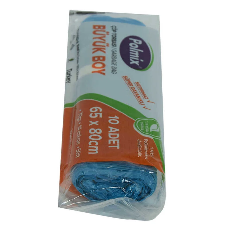 Çöp Torbası Büyük Boy 65x80cm 10 Adet – 50Lt Mavi Rulo, 70Gr Kalın & Dayanıklı Fiyatı, Yorumları ve Özellikleri