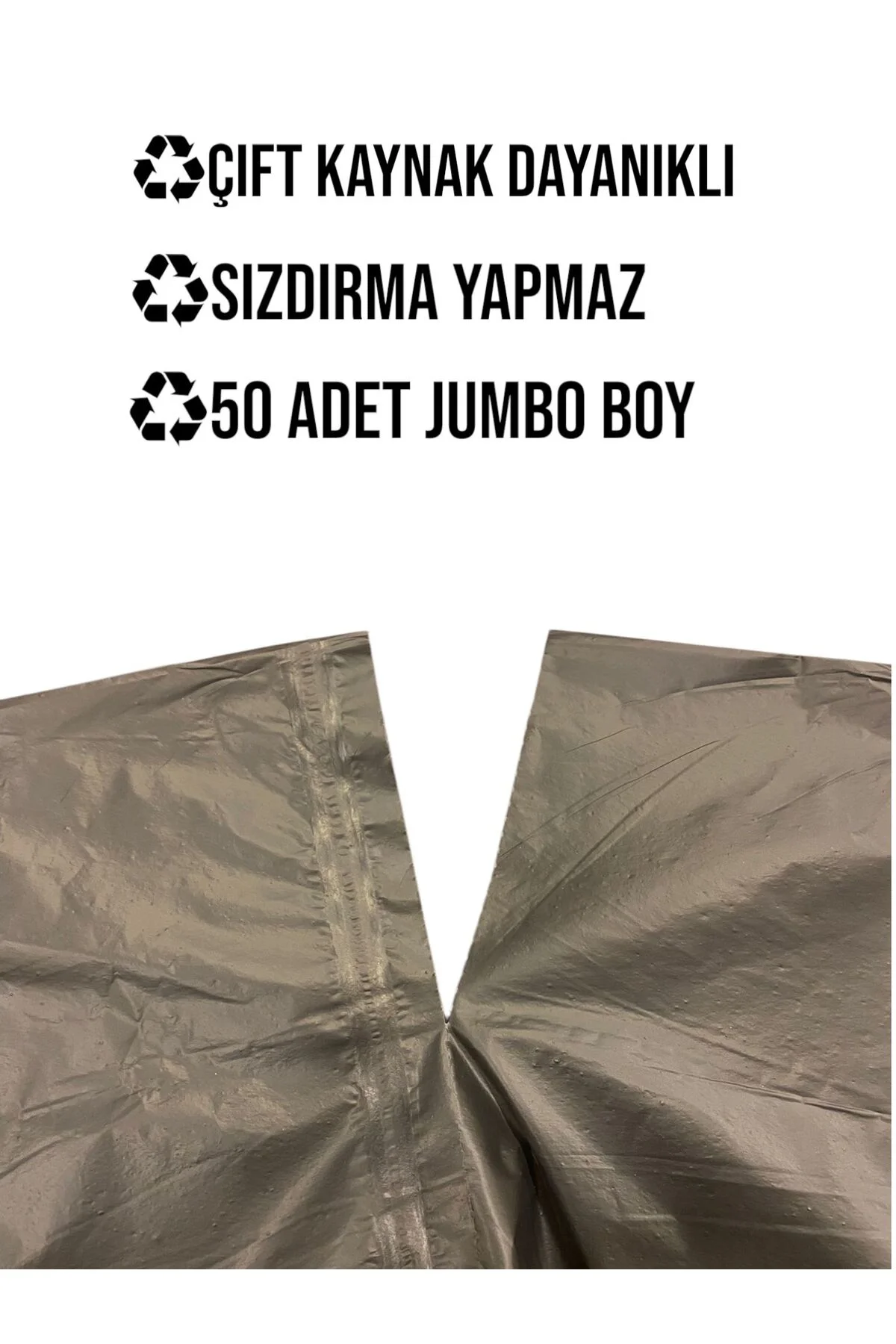 Çöp Torbası Jumbo Boy 5 Rulo 300 gr Çift Kaynak Dayanıklı 80x110c