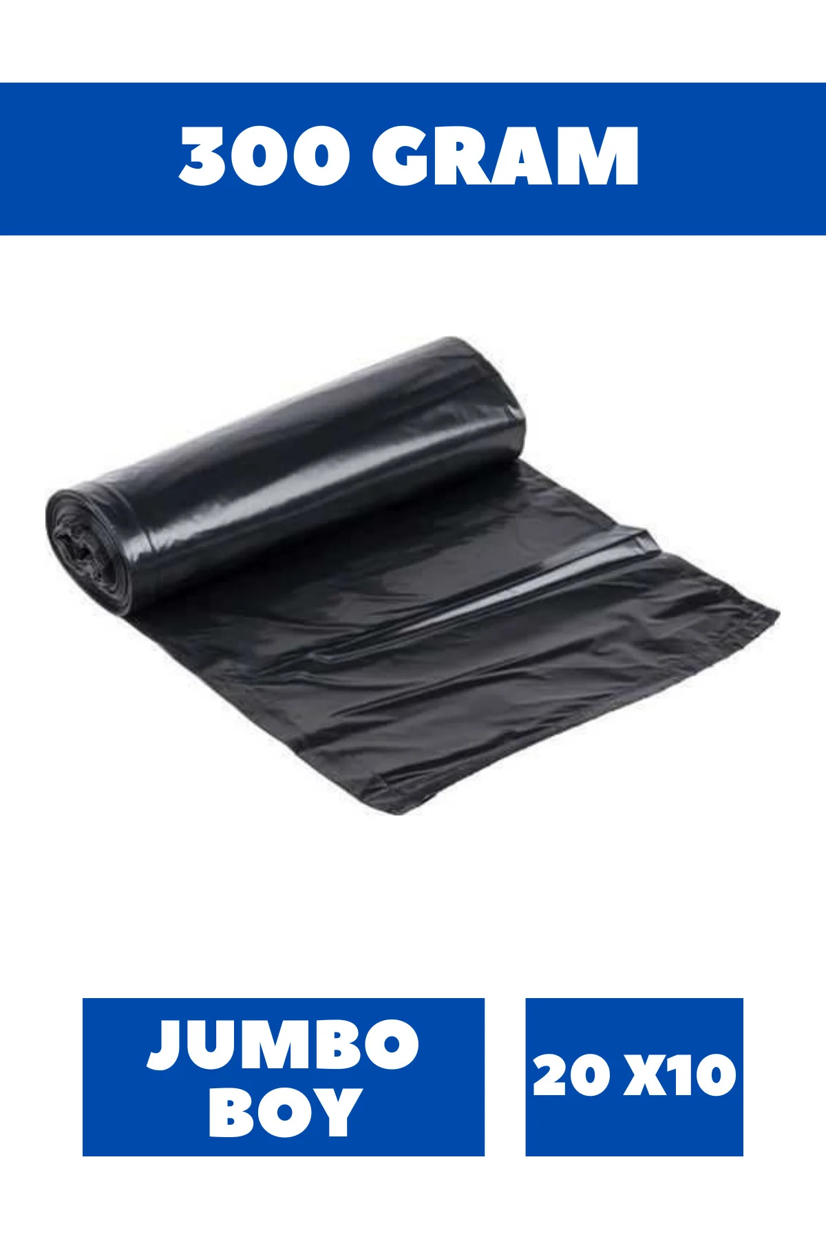 Çöp Torbası Jumbo Boy 10'lu 20 Rulo 300 Gram Kalın 80 x 110 Çöp P