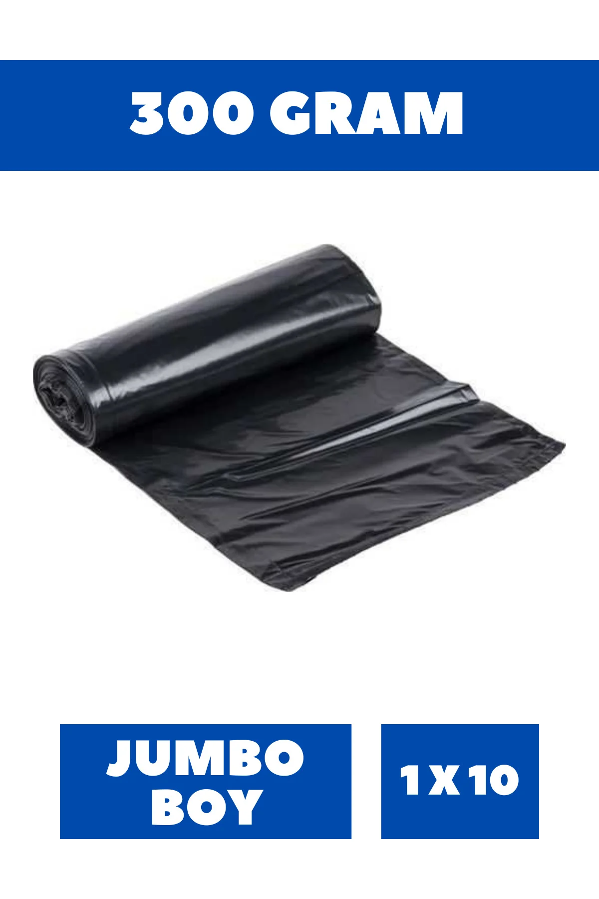 Çöp Torbası Jumbo Boy 10'lu 1 Rulo 300 Gram Kalın 80 x 110 Çöp Poşeti