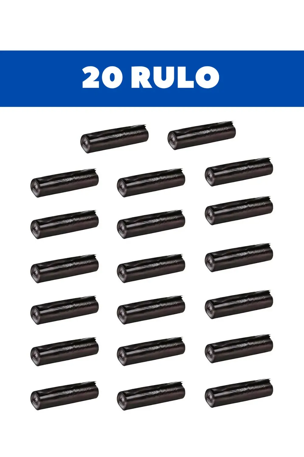 Çöp Torbası Jumbo Boy 10'lu 20 Rulo 300 Gram Kalın 80 x 110 Çöp P