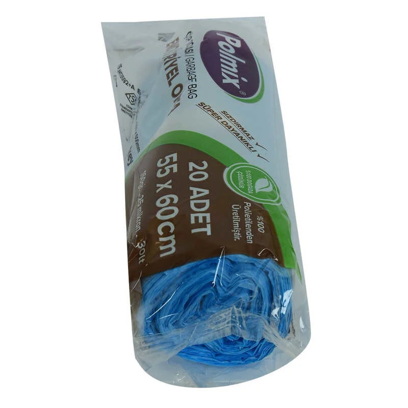 Çöp Torbası Orta Boy 55x60cm 30Lt Mavi Rulo – 20 Adet, 25 Mikron Kalınlık Fiyatı, Yorumları ve Özellikleri