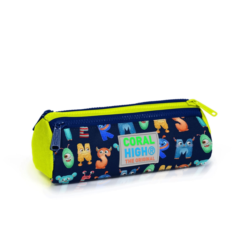 Coral High Kids Lacivert Neon Sarı Monster Desenli Üç Bölmeli Kal Coral High Kids Lacivert Neon Sarı Monster Desenli Üç Bölmeli Kal