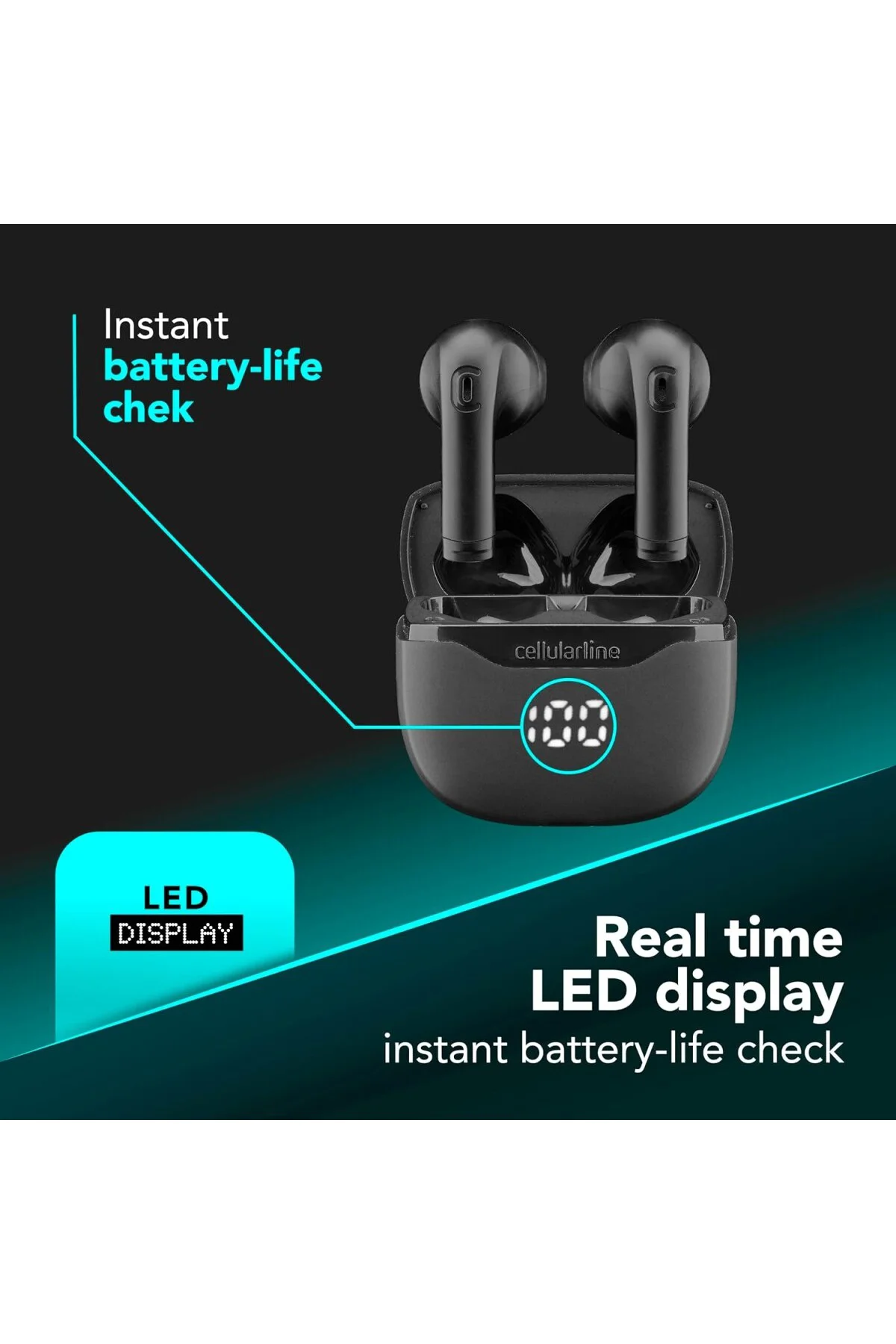 CORE Gerçek Kablosuz Bluetooth Kulaklık Şarj Kılıflı, LED Ekran, 16 Saat Çalma Sür