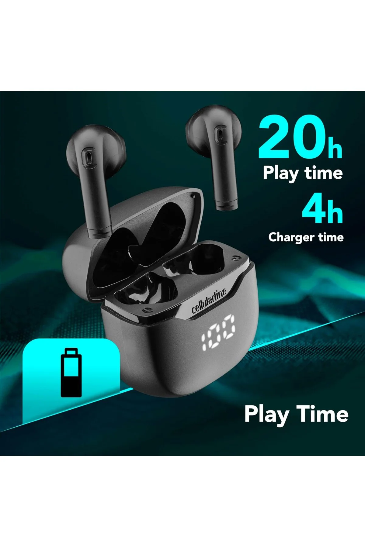 CORE Gerçek Kablosuz Bluetooth Kulaklık Şarj Kılıflı, LED Ekran, 16 Saat Çalma Sür