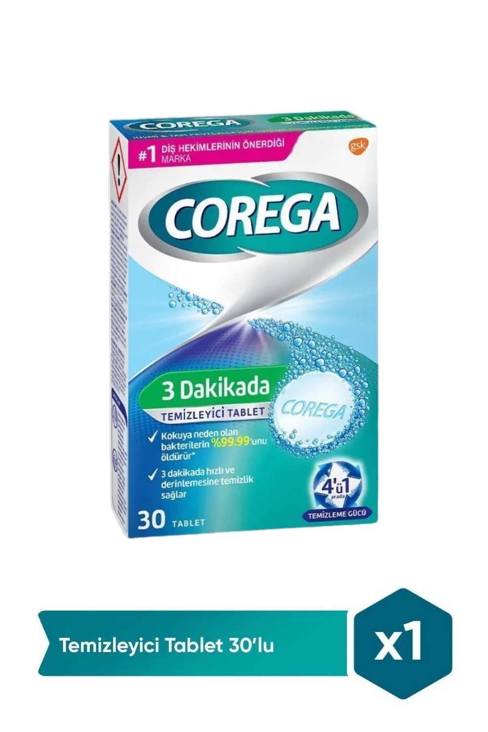 Corega  3 Dakikada Temizleyici 30 Tablet