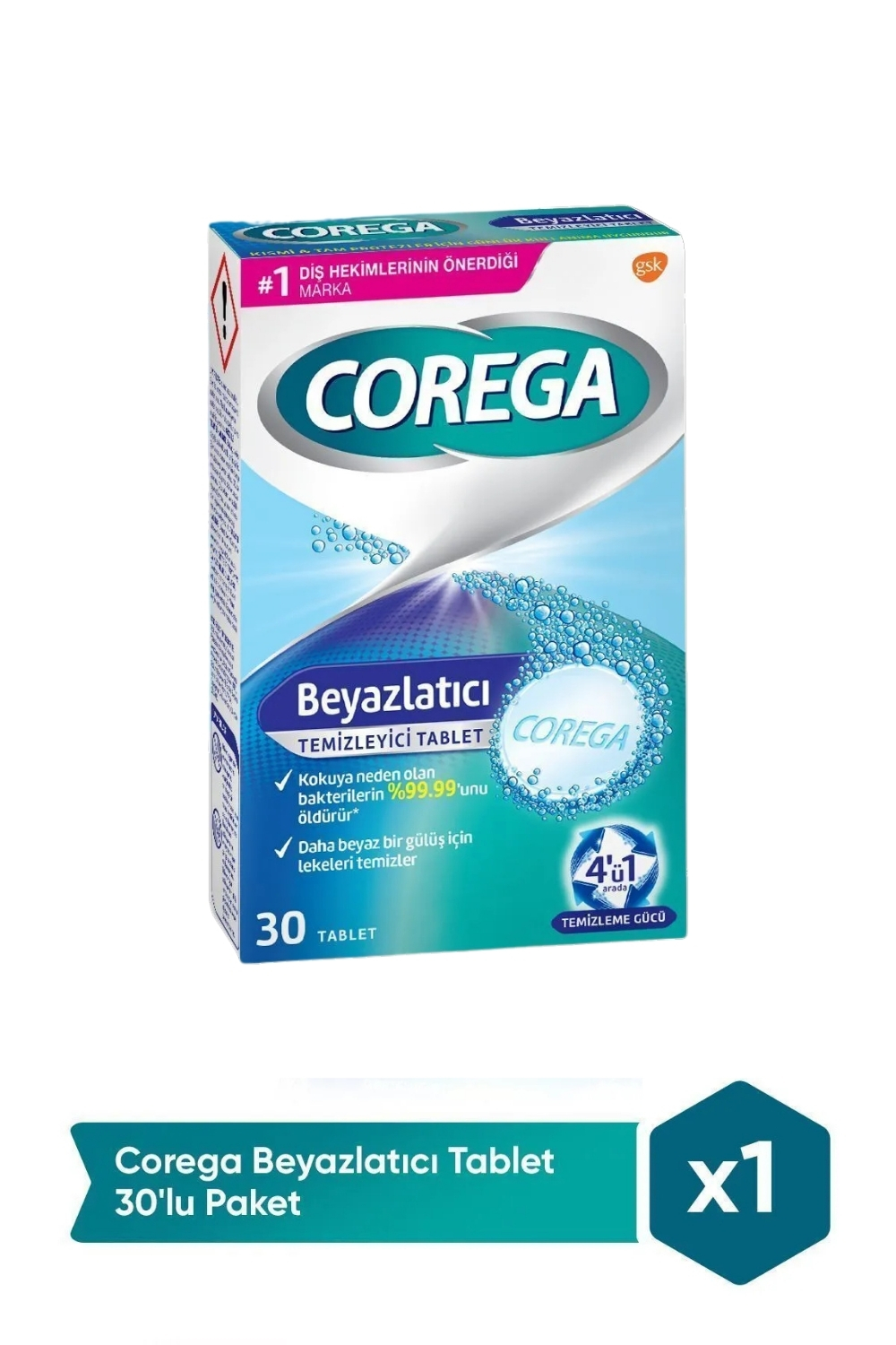 Corega Beyazlatıcı Temizleyici 30 Tablet Corega Beyazlatıcı Temizleyici 30 Tablet