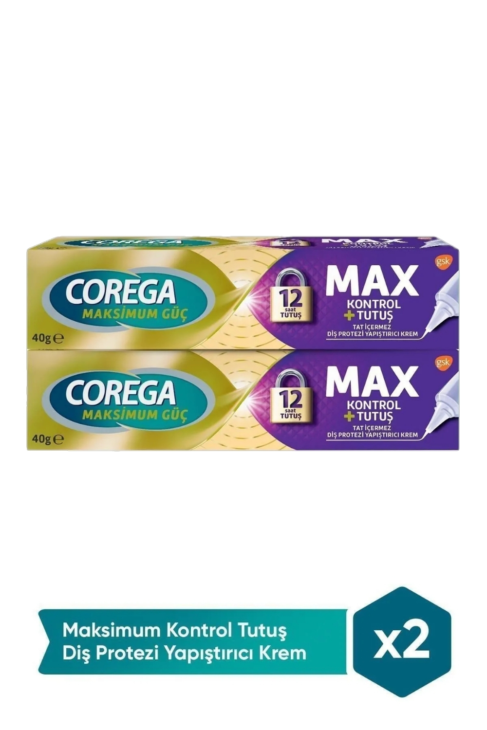 Corega  Maksimum Kontrol + Tutuş Diş Protez Yapiştirici Krem 40 Gr