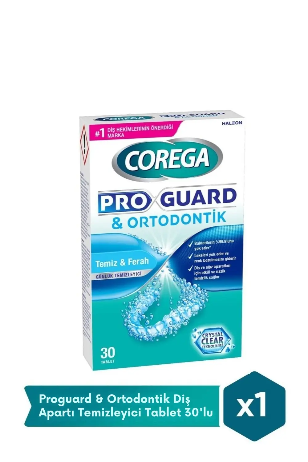 Corega ProGuard & Ortodontik Temizleyici 30 Tablet