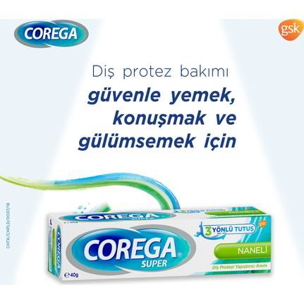 Corega Protez Yapıştırıcı Krem 40 gr Naneli