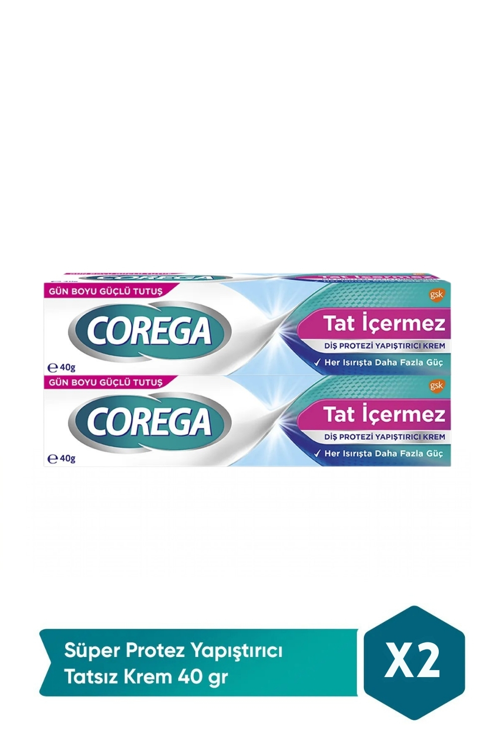 Corega  Tat İçermez Yapiştirici Krem 40 Gr X 2 Adet