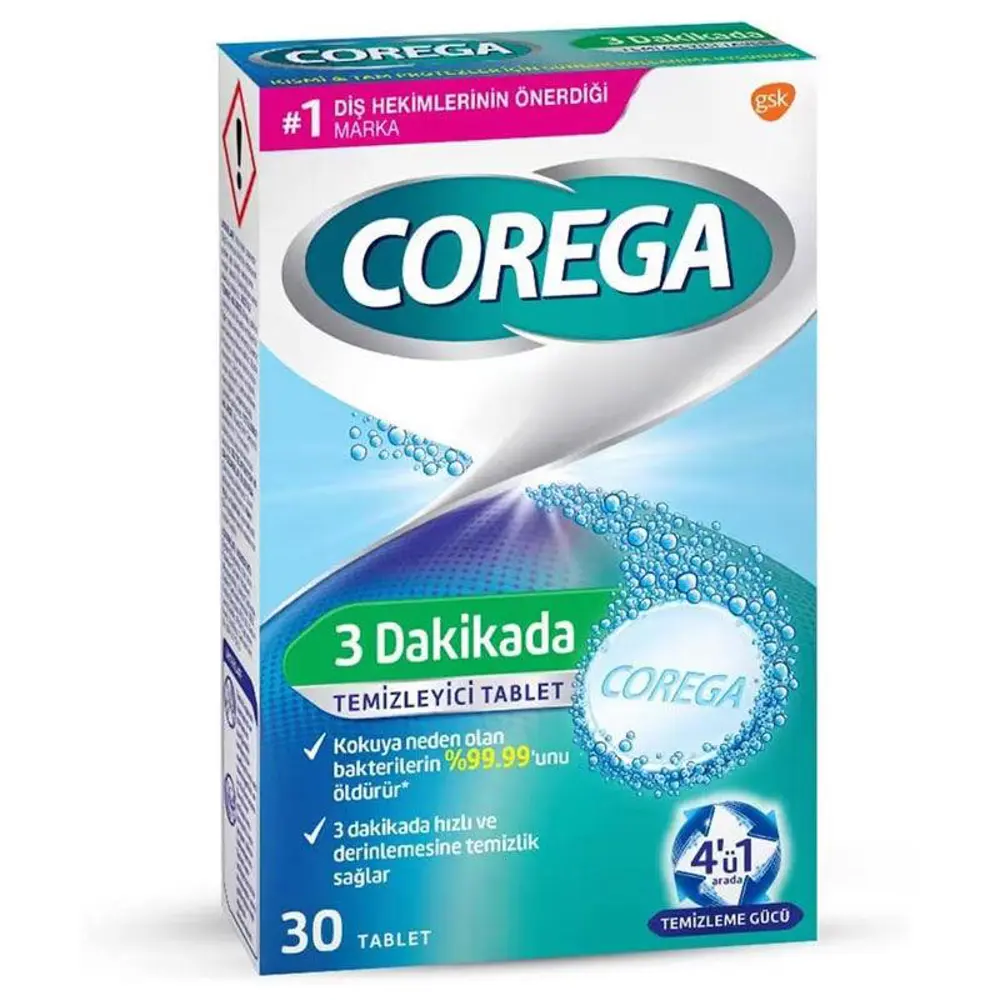 Corega Temizleyici Tablet 30 Adet - 3 Dakikada Temizlik 404740001