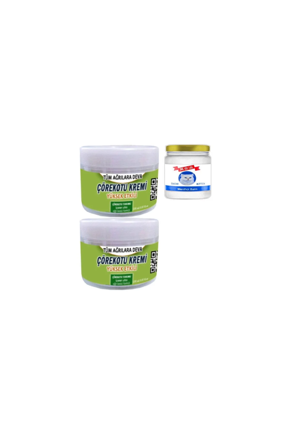 Çörek Otu Kremi 2x150 ml Rahatlatıcı Krem + Snow Kitten 50 ml Menthol Balm