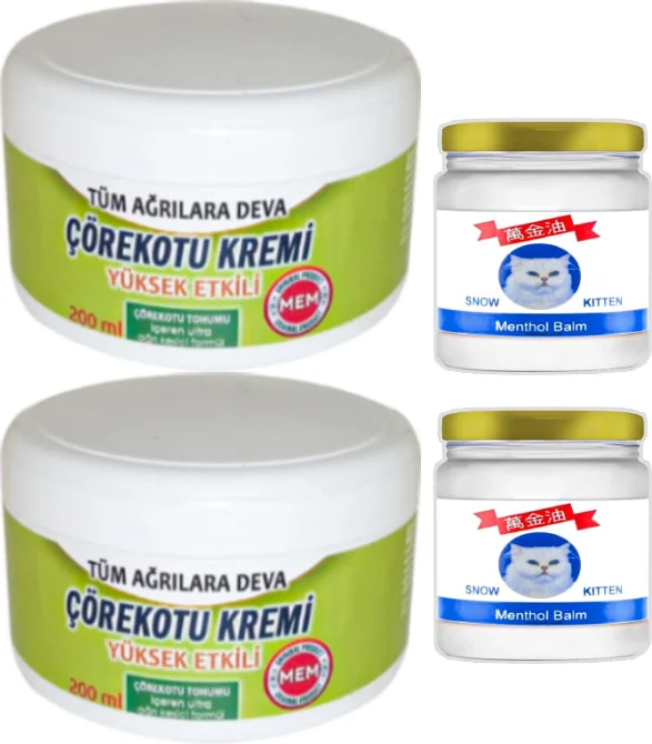 Çörek Otu Kremi Teskin Seti - Çörek Otu & Snow Kitten Krem Seti (2x200 ml + 2x50 ml)