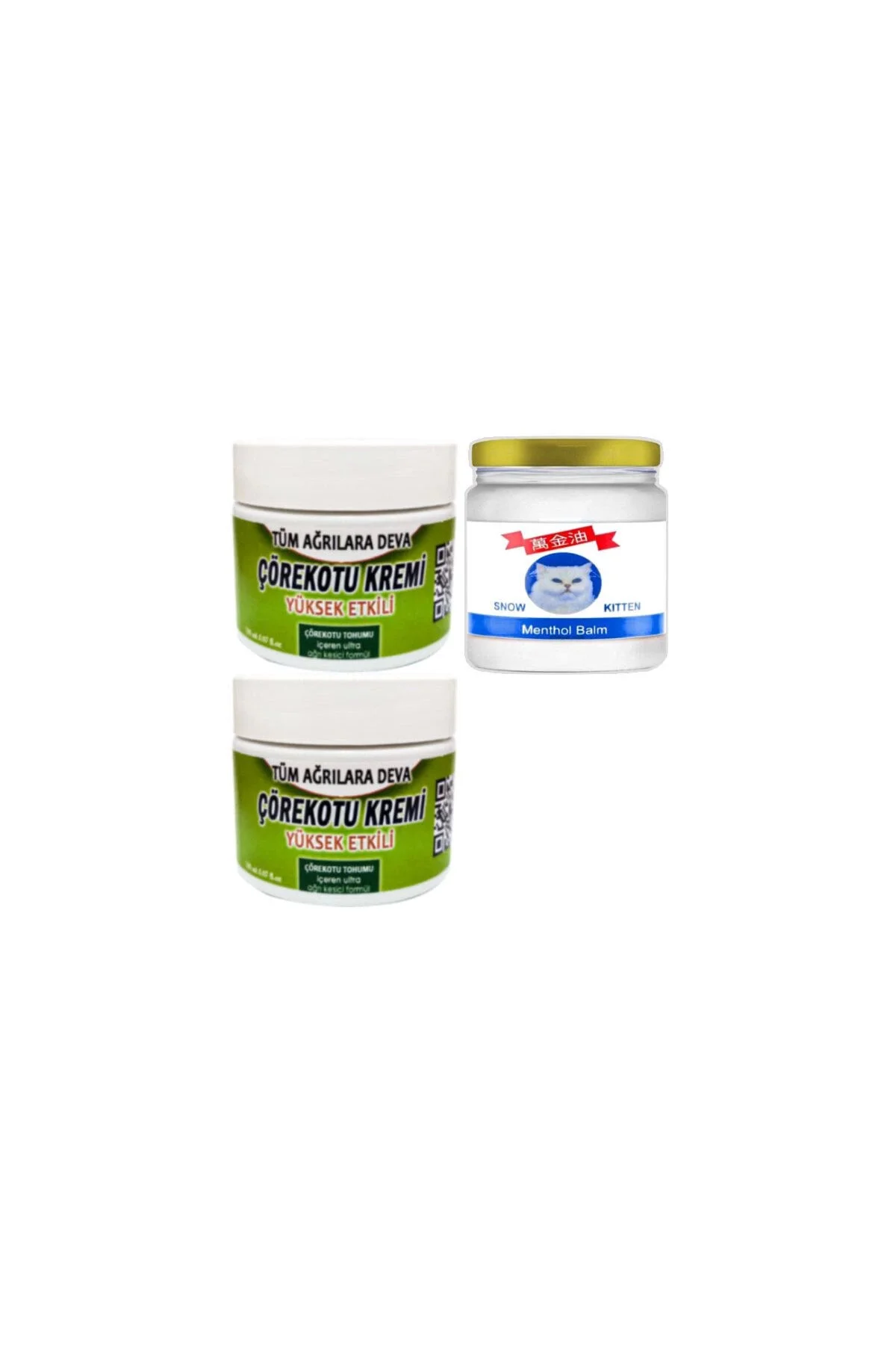 Çörek Otu Kremi Vücut Ağrılarına 2x100 ml + Snow Kitten Menthol Balm 50 ml