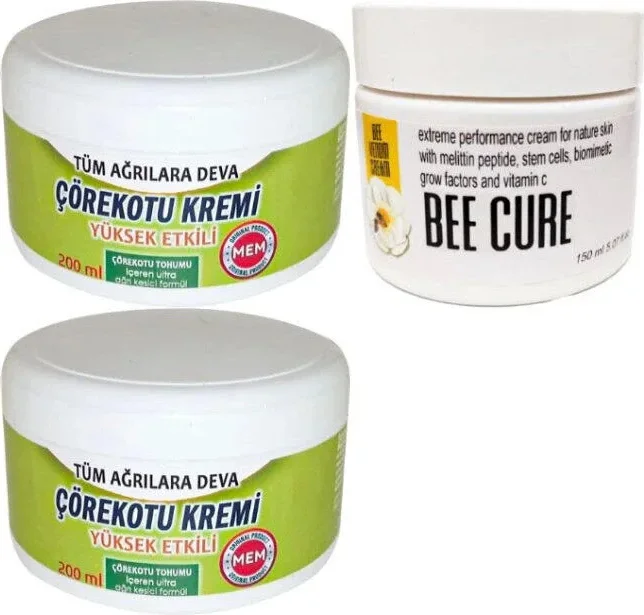 Çörek Otu Kremi XL Boy 2X200ml + Bee Cure 150ml - Doğal Cilt Bakımı