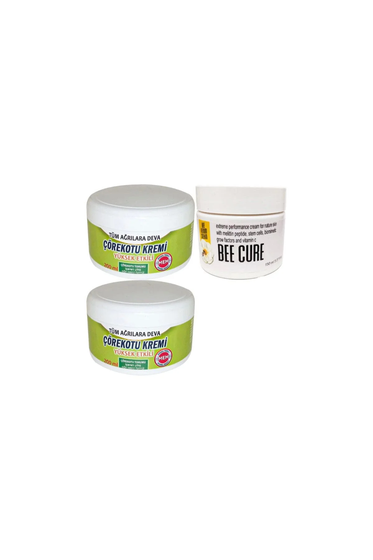 Çörek Otu Kremi XL Boy Seti – 2x200 ml + Bee Cure 150 ml | Cilt Bakım Kremi