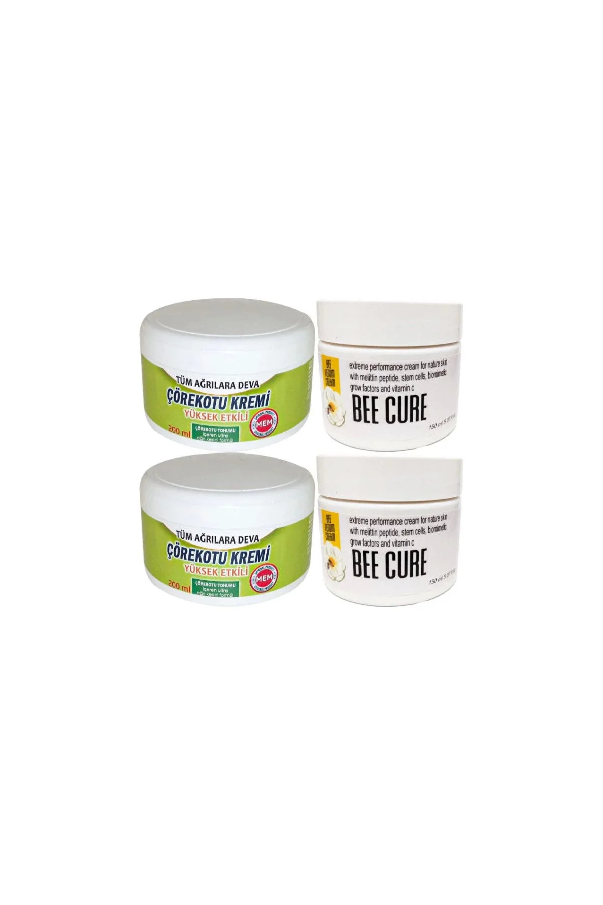 Çörek Otu Kremi XL Boy 2x200 ml + Bee Cure 2x150 ml Krem Seti - Doğal Cilt Bakımı