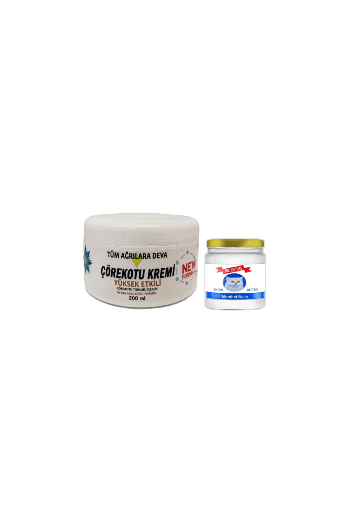 Çörek Otu Kremi XL Boy 200 ml + Snow Kitten 50 ml Menthol Balm - Cilt Bakım Seti
