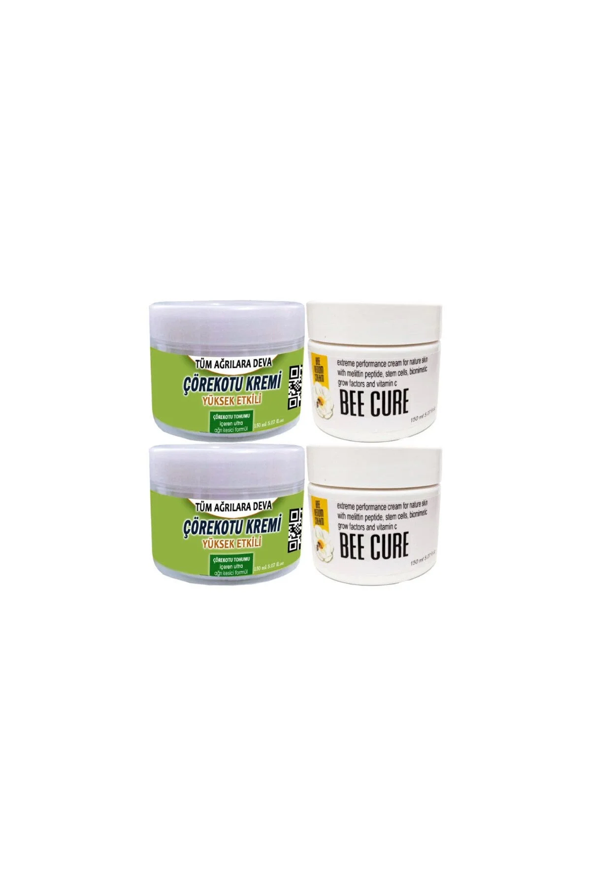 Çörek Otu Rahatlatıcı Bakım Kremi 2x150 ml + Bee Cure Krem 2x150 ml | Cilt Bakımı Seti