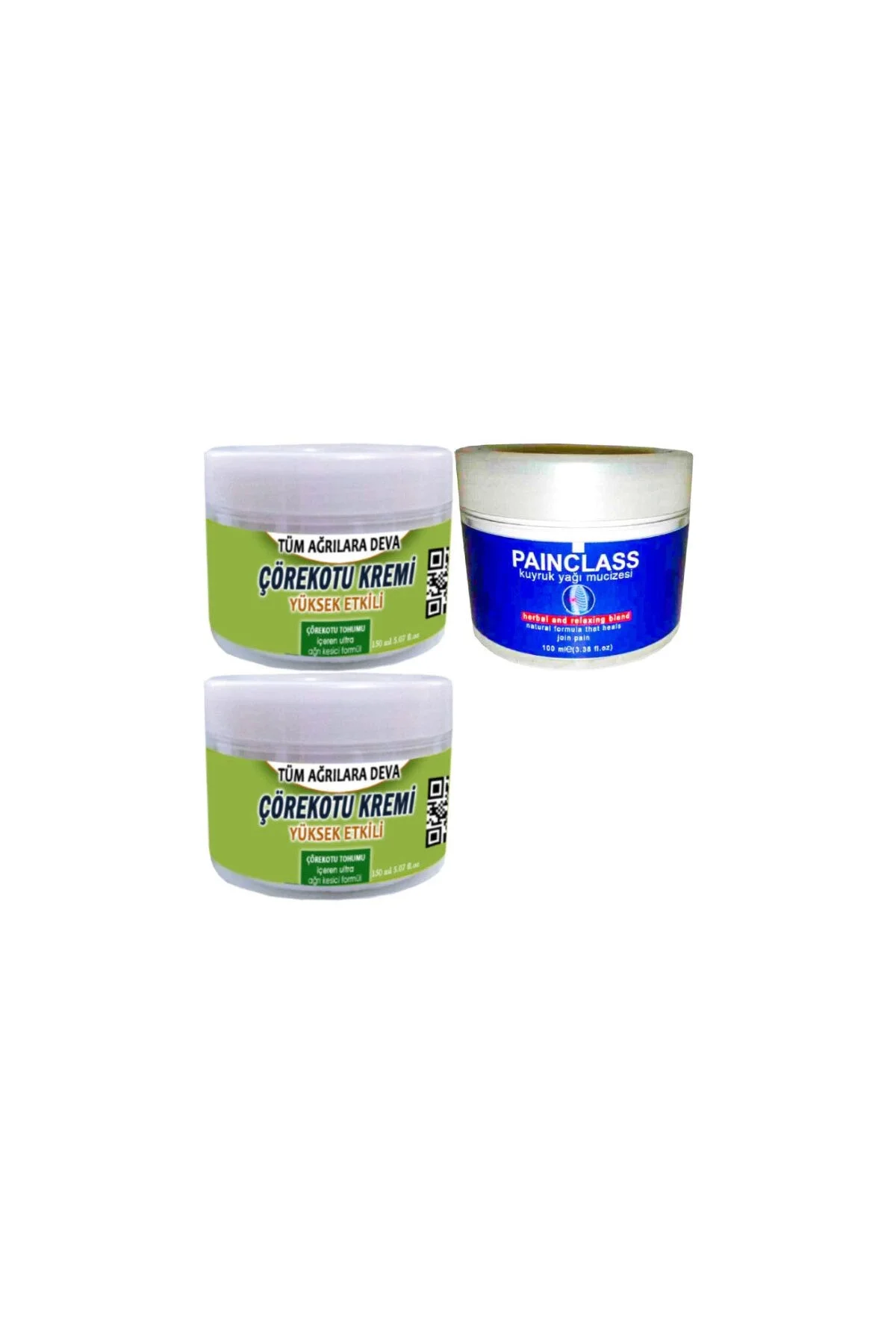 Çörek Otu Rahatlatıcı Krem 2x150 ml + Painclass ile Uyumlu 100 ml Kuyruk Yağı Kremi