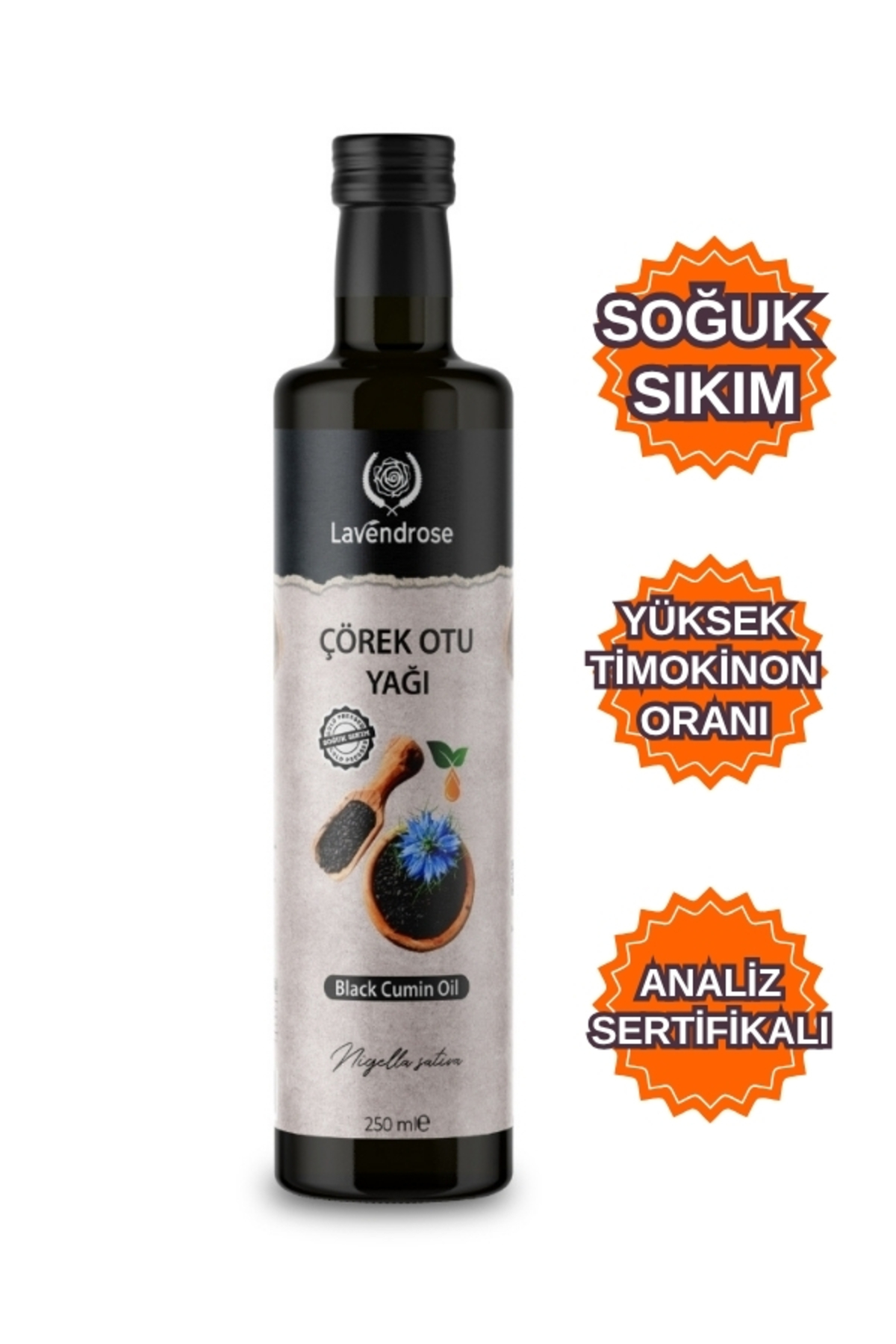 Çörek Otu Yağı 250ml Yüksek Timokinonlu Soğuk Sıkım %100 Saf Ve D