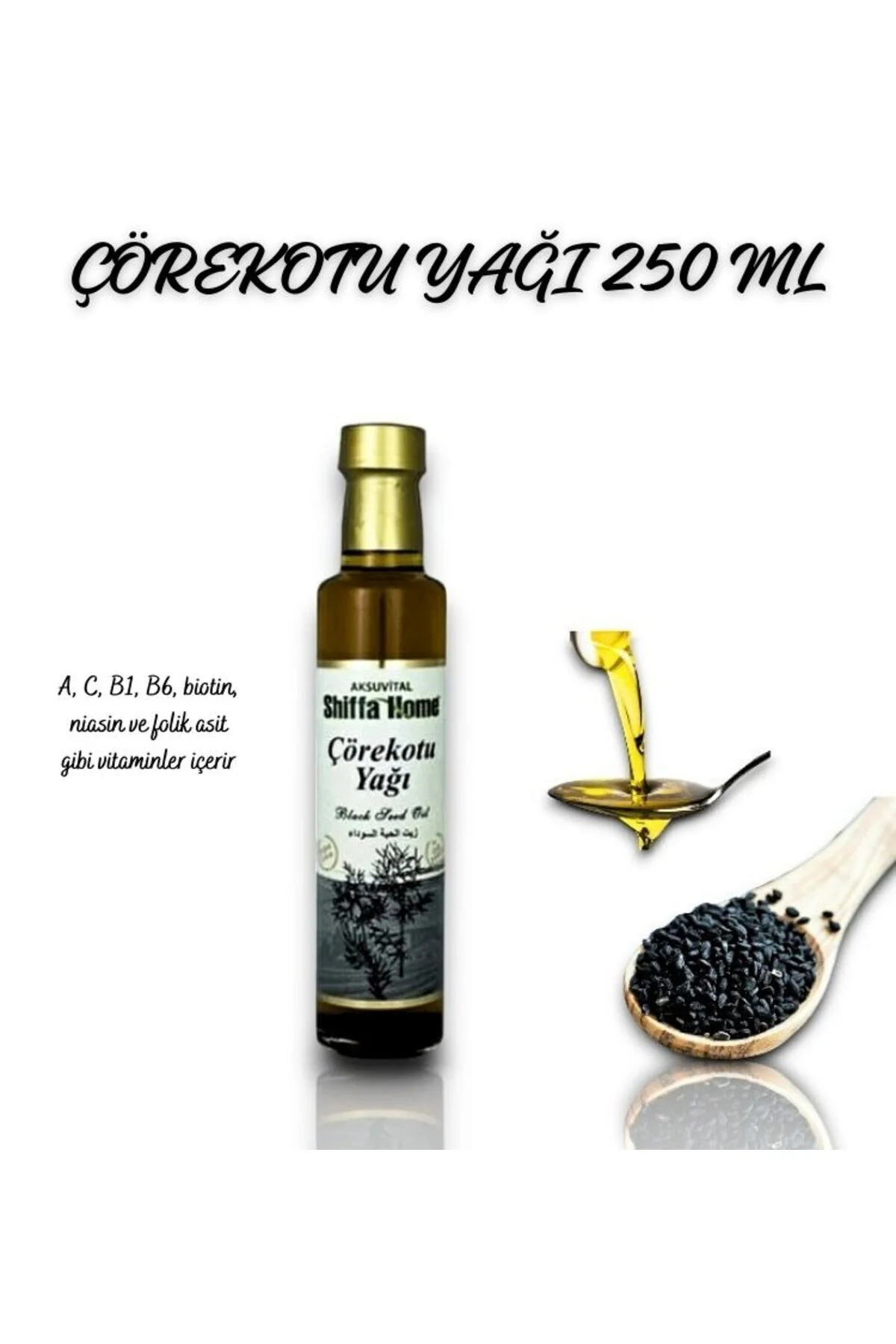Çörekotu Yağı 250 ML Cam Şişe Soğuk Pres Çörekotu Yağı Black Cumi