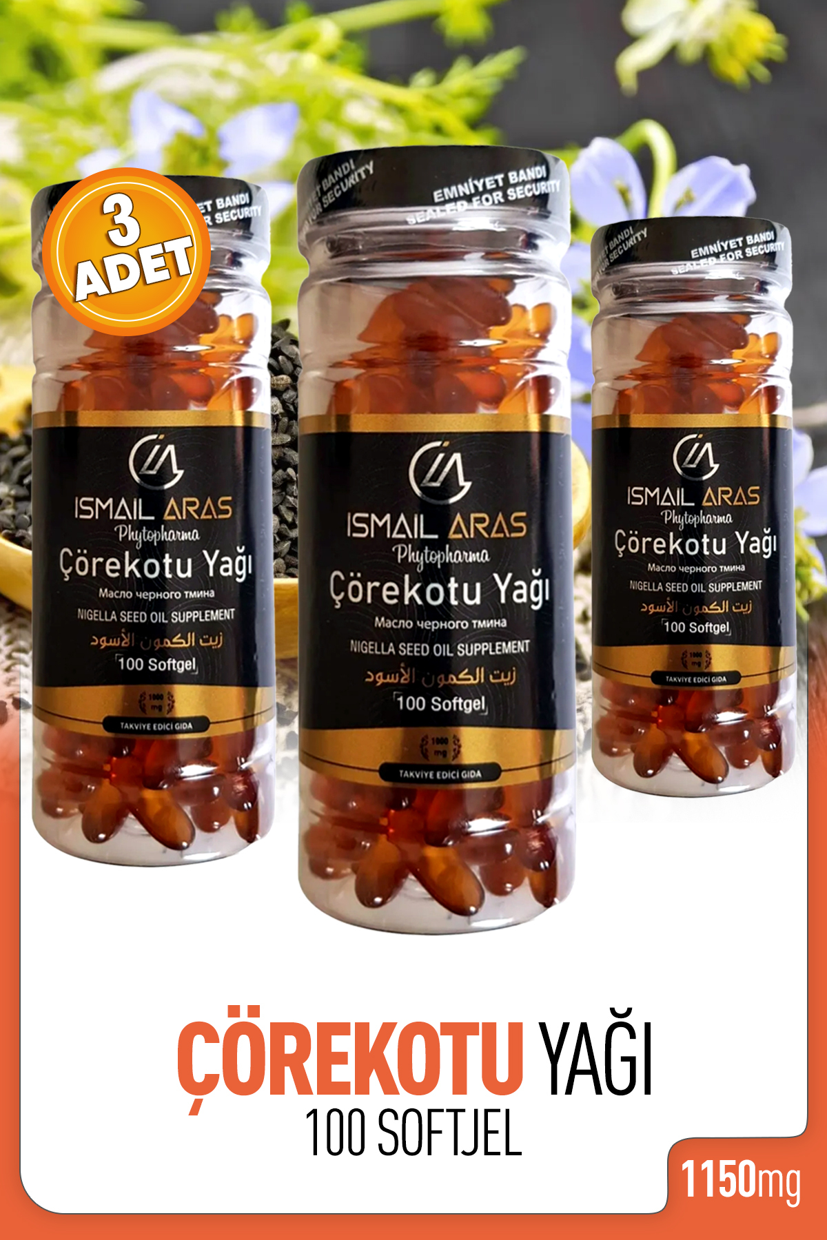 Çörekotu Yağı Softjel 100 Kapsül 3 Adet