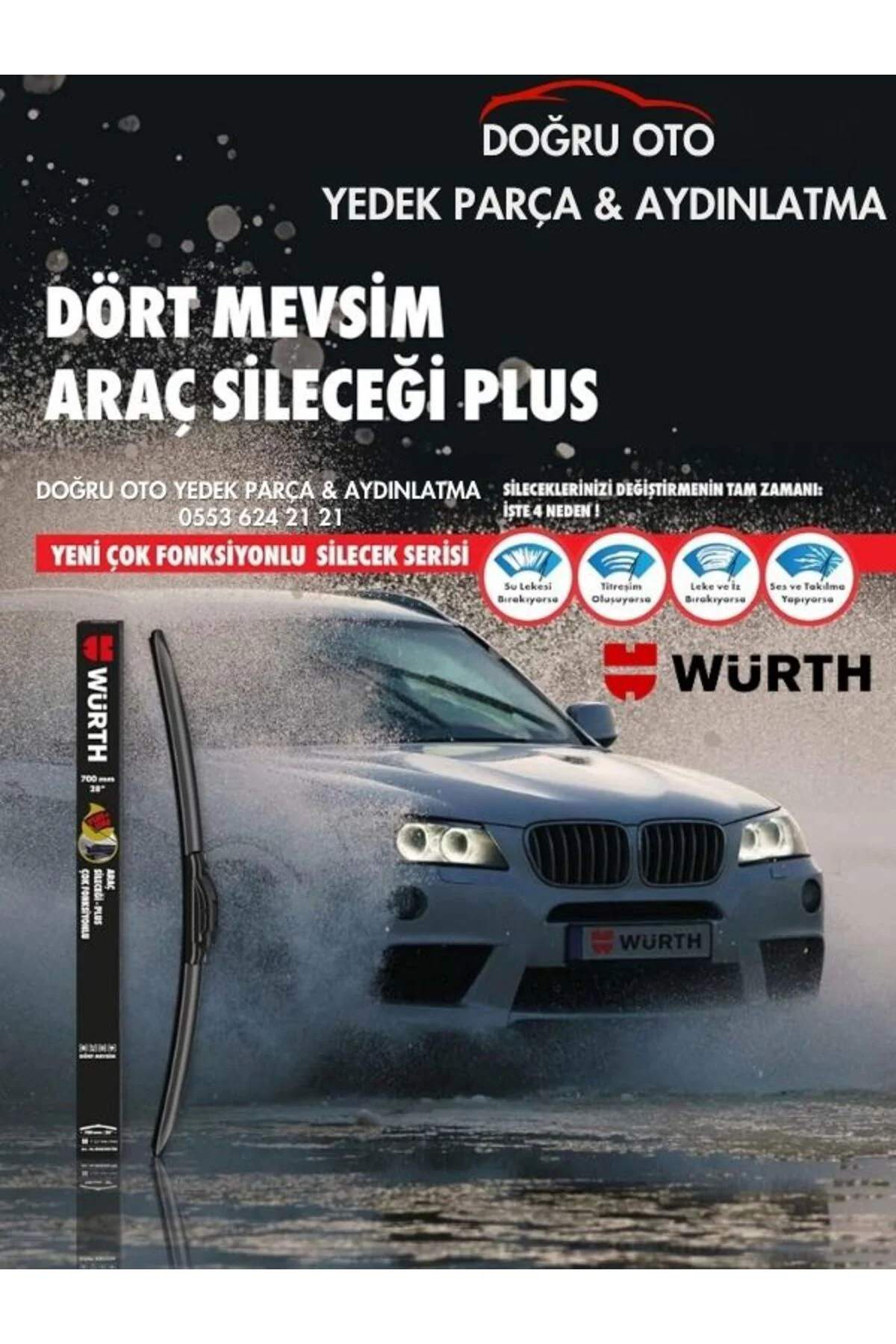 Corolla Ön Cam Silecek Takımı 2019-2024 Model Uyumlu (700/350mm) Fiyatı, Yorumları ve Özellikleri