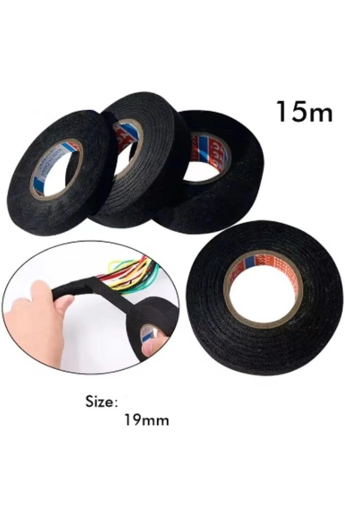 Coroplast Tüylü Bez Bant 19mm X 15 Metre 1 Adet Ref:8551