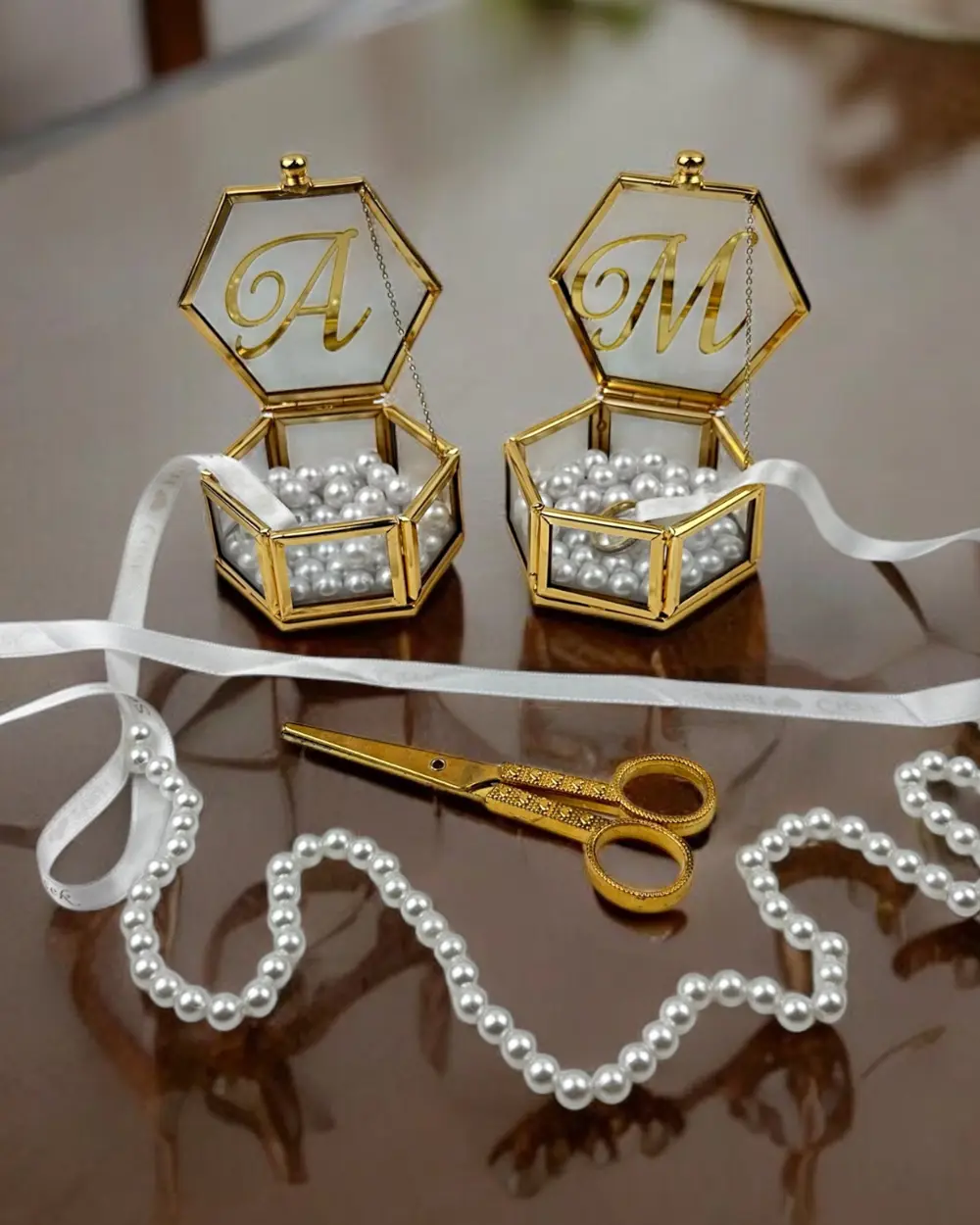 Corrente Altıgen Gold Yüzük Yükselticisi ve Söz Makası Seti