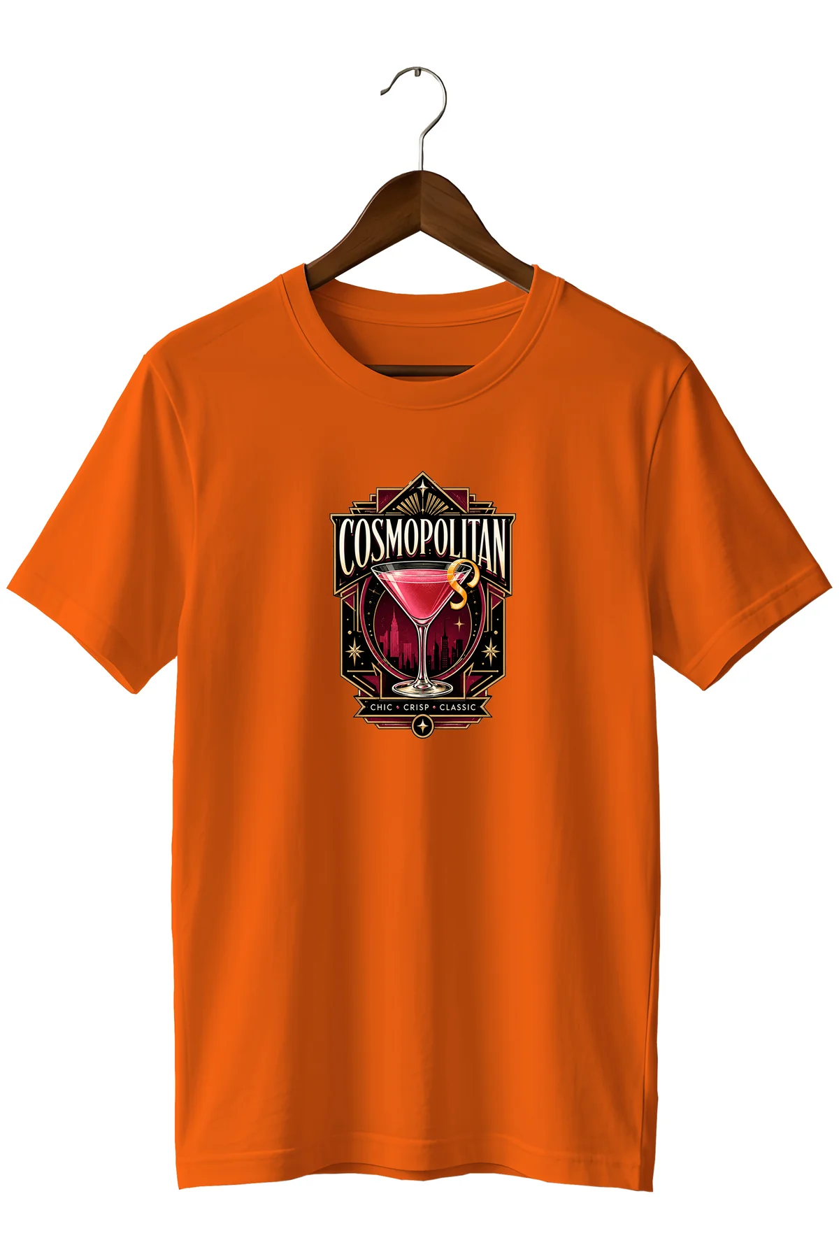 Cosmopolitan Cocktail Unisex Kokteyl Baskılı Regular Kalıp Bisiklet Yaka T-Shirt