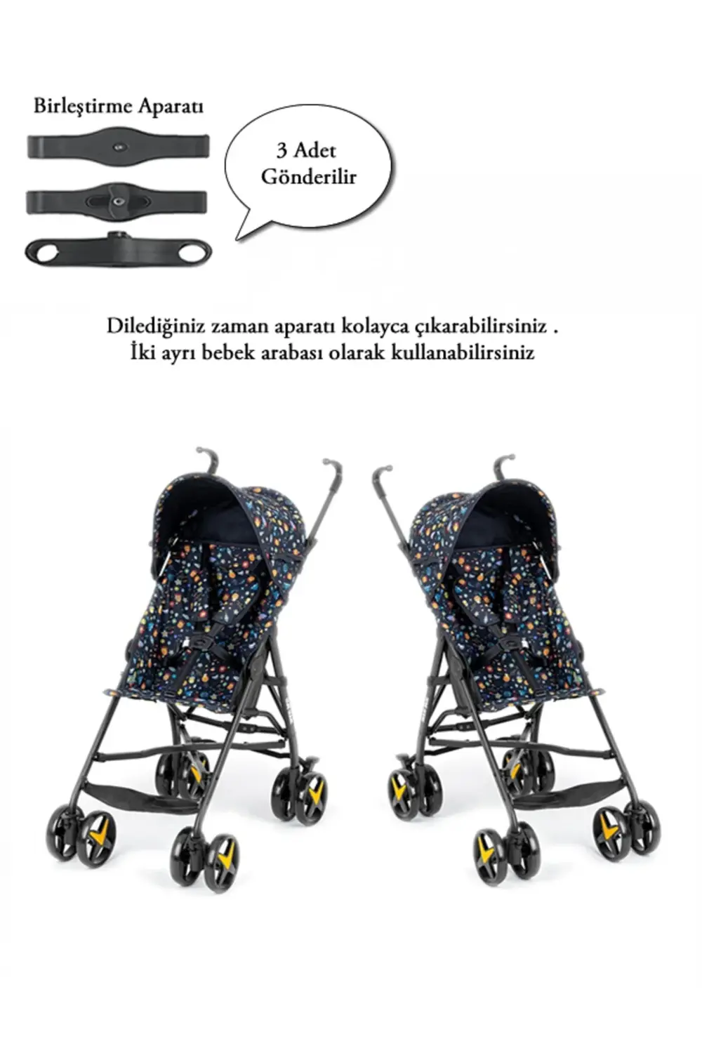 Cosmos Twin İkiz Baston Bebek Arabası