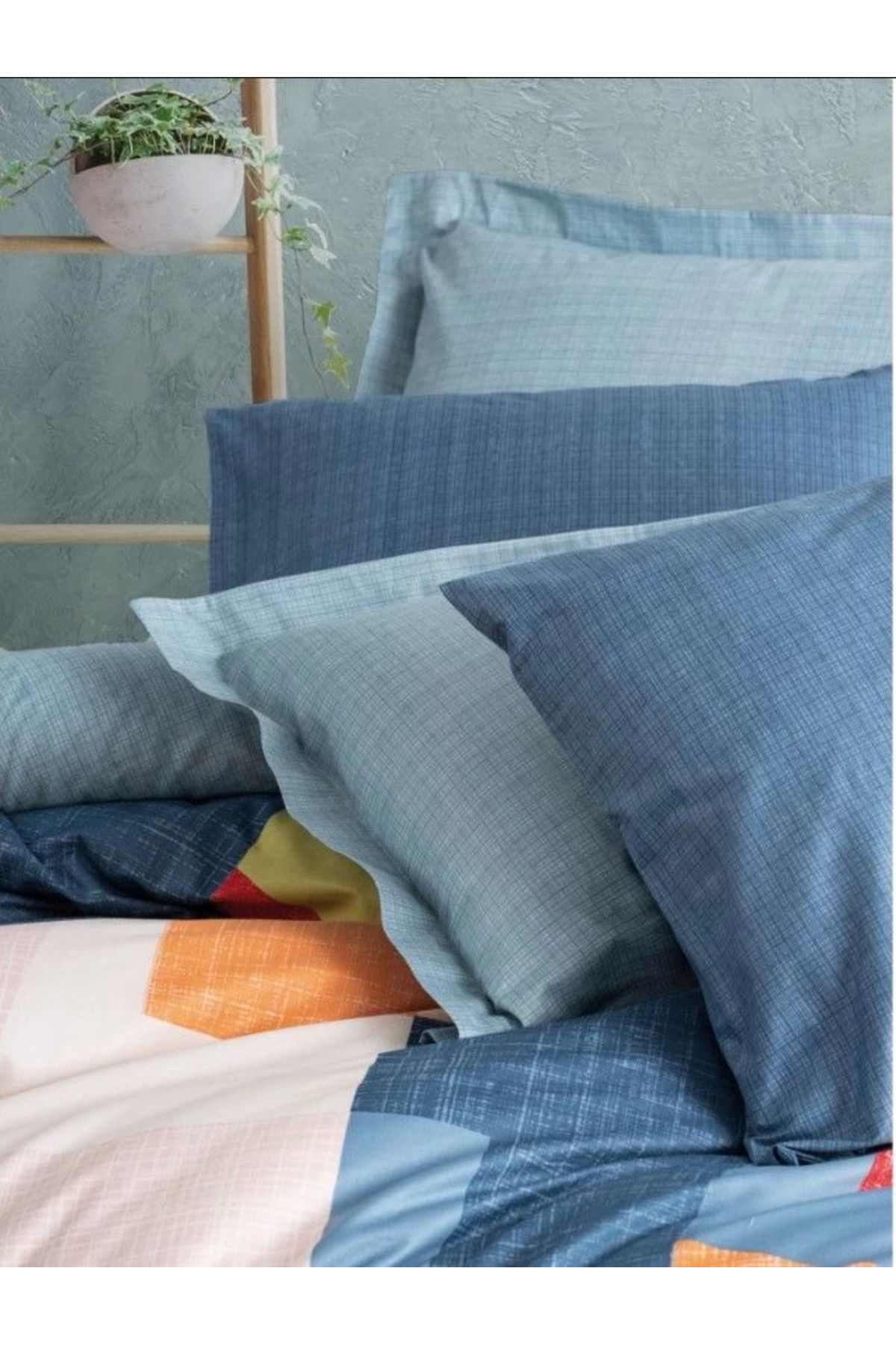 Yusuftex Cotton Box Modern Çift Kişilik Nevresim Takımı Cosy Mavi