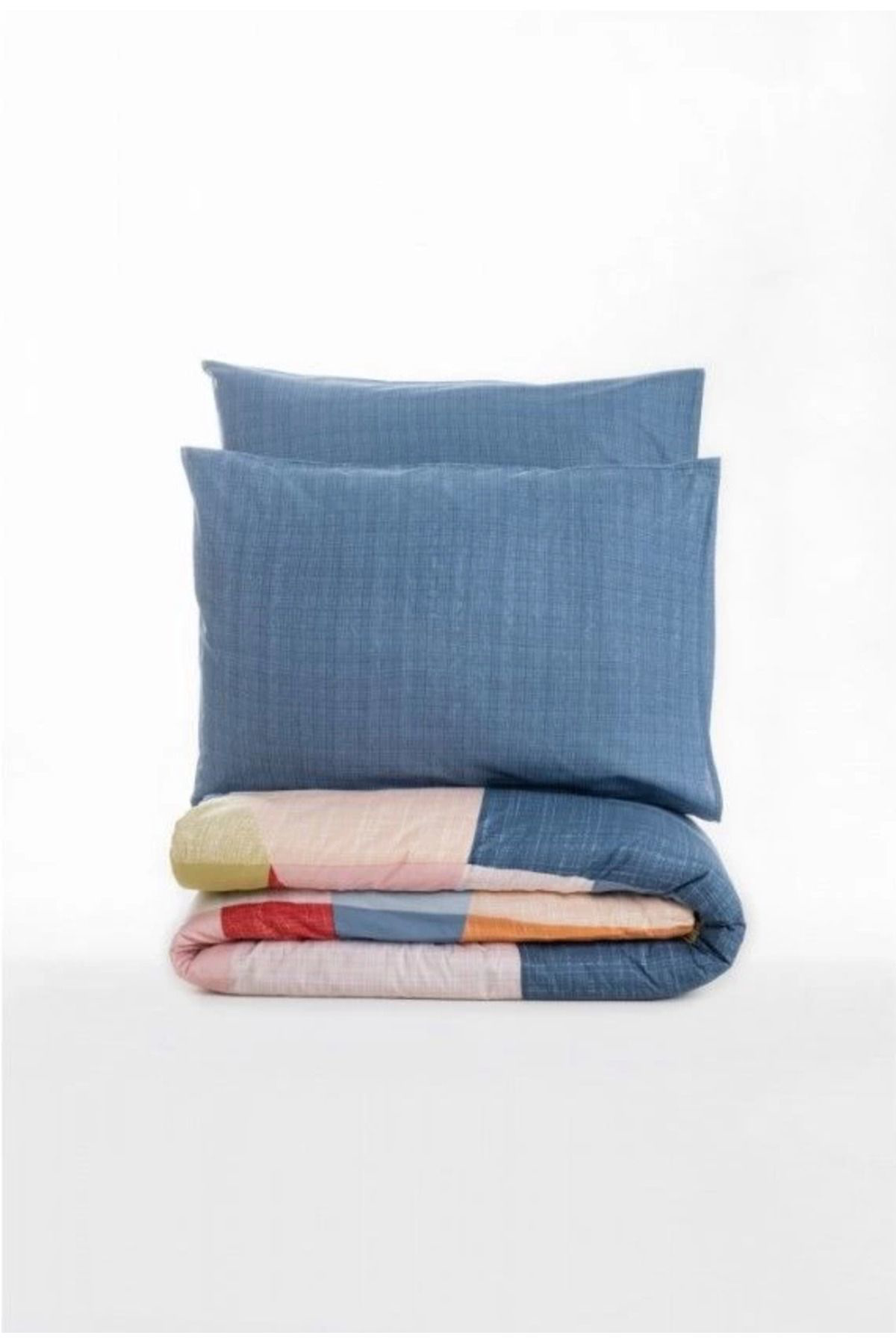 Yusuftex Cotton Box Modern Çift Kişilik Nevresim Takımı Cosy Mavi
