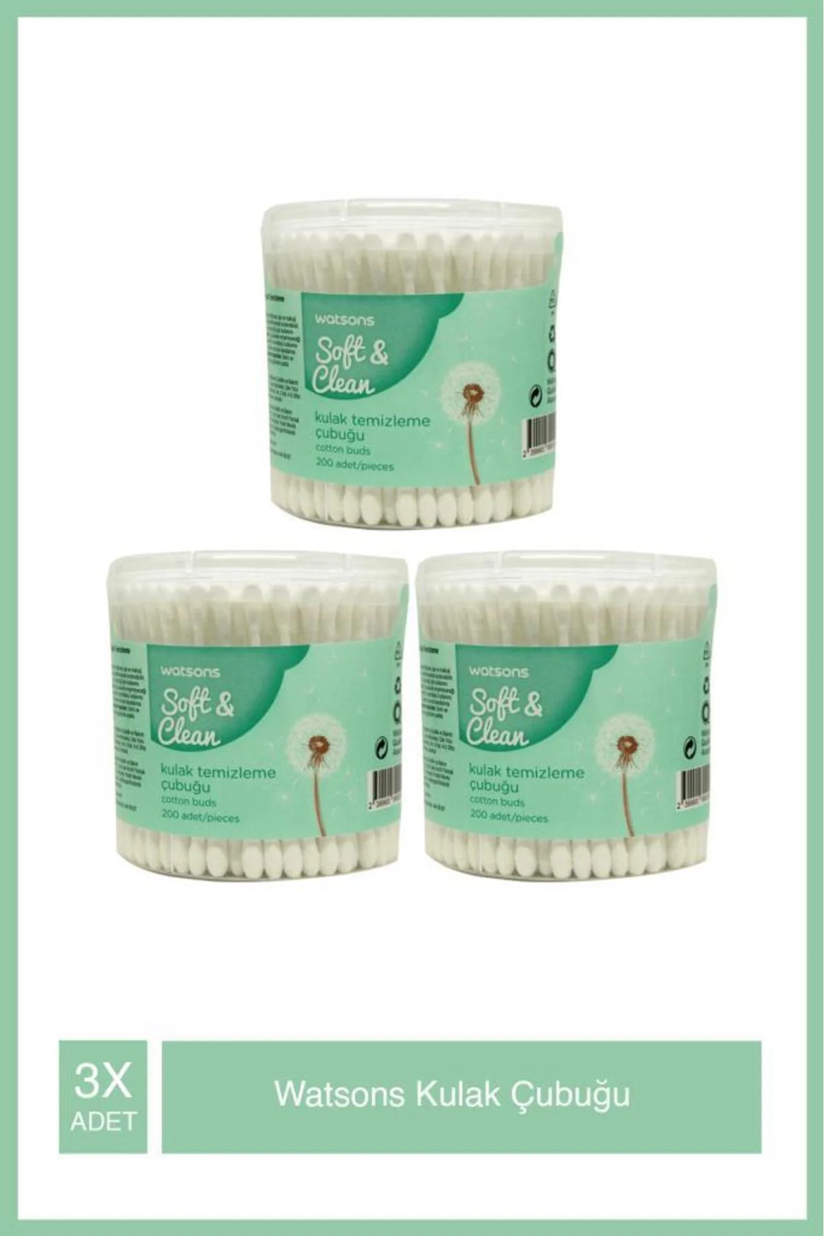 Cotton Buds 200Pcs X3 Adet