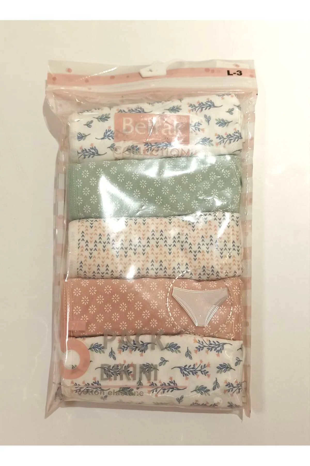 Cotton Elastik 5 li Bikini Kalıp L Beden