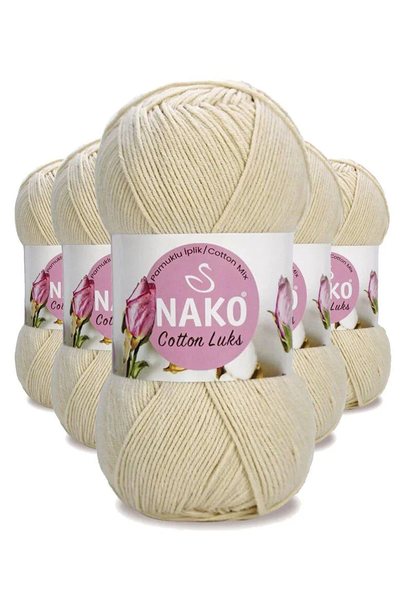 Cotton Lüks İpi Yünü – %60 Pamuk %40 Akrilik Açık Bej 5'li Paket, 330m Metraj Cotton Lüks İpi Yünü – %60 Pamuk %40 Akrilik Açık Bej 5'li Paket, 330m Metraj