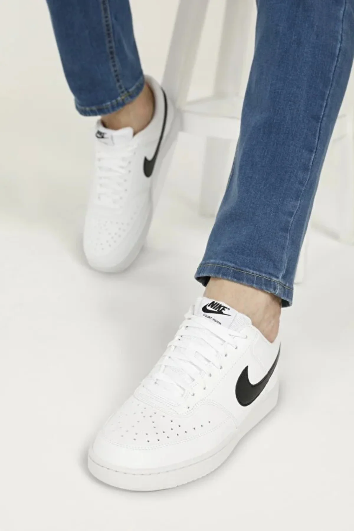 COURT VISION LO NN Erkek Sneaker BEYAZ SİYAH - Görsel 2