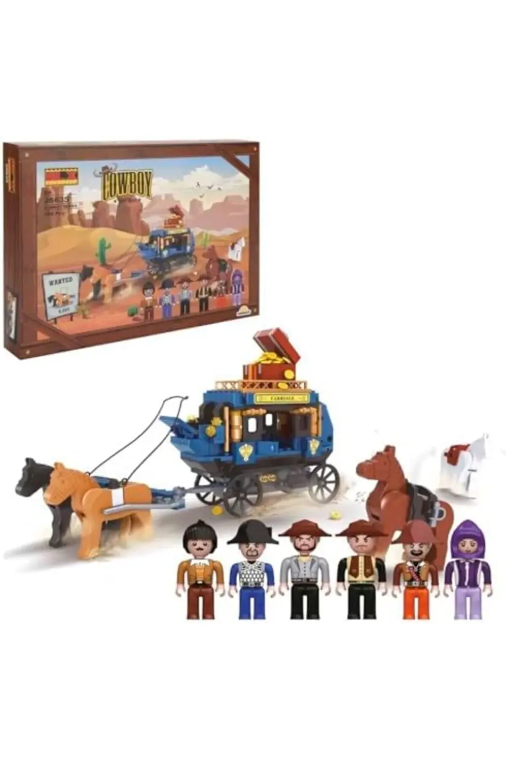 Cowboy Set Askerler Ve Kızılderililier 6 Figürlü 360 Parça 395519