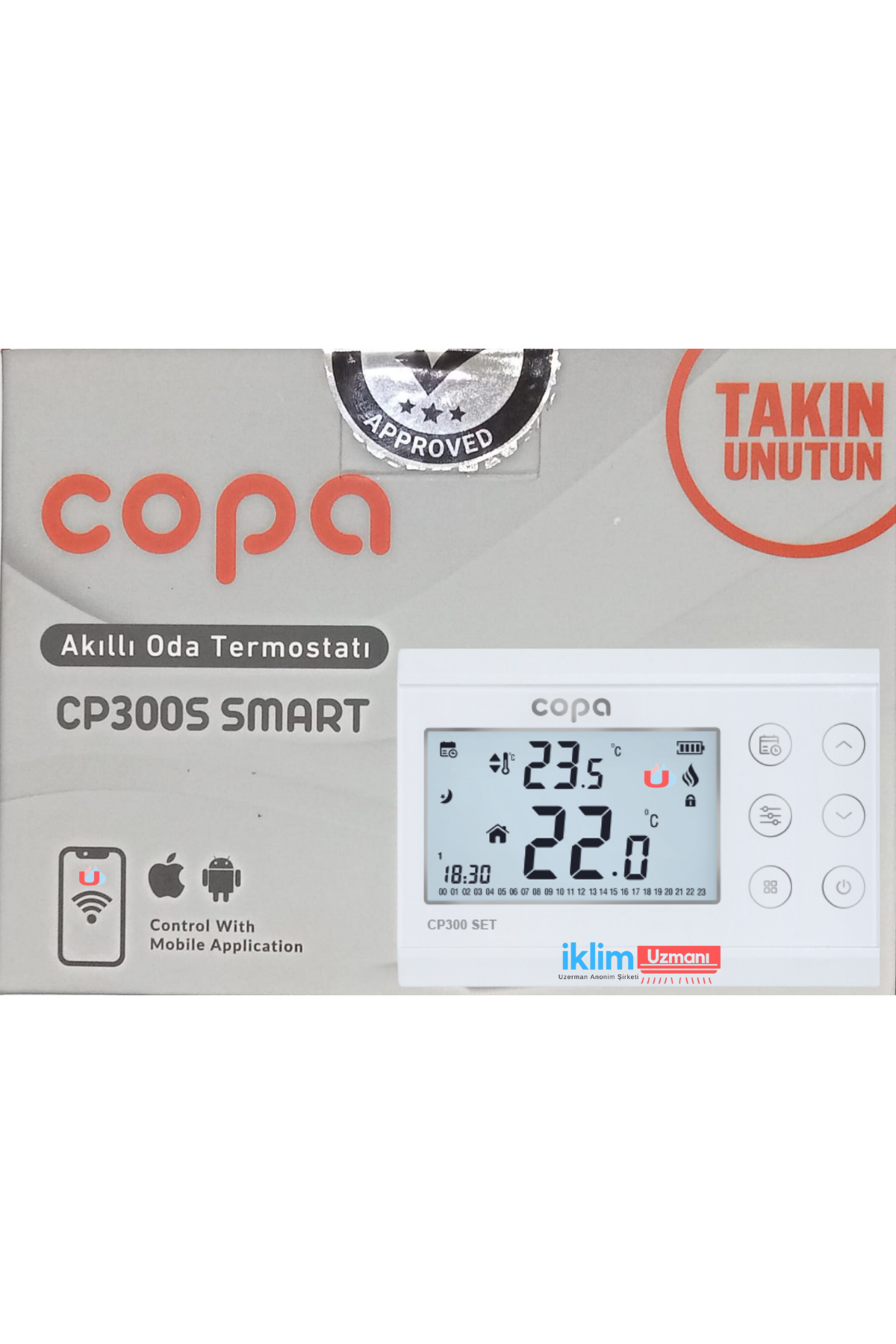 Copa Cp 300S Kablosuz Dijital Akilli Beyaz Oda Termostati