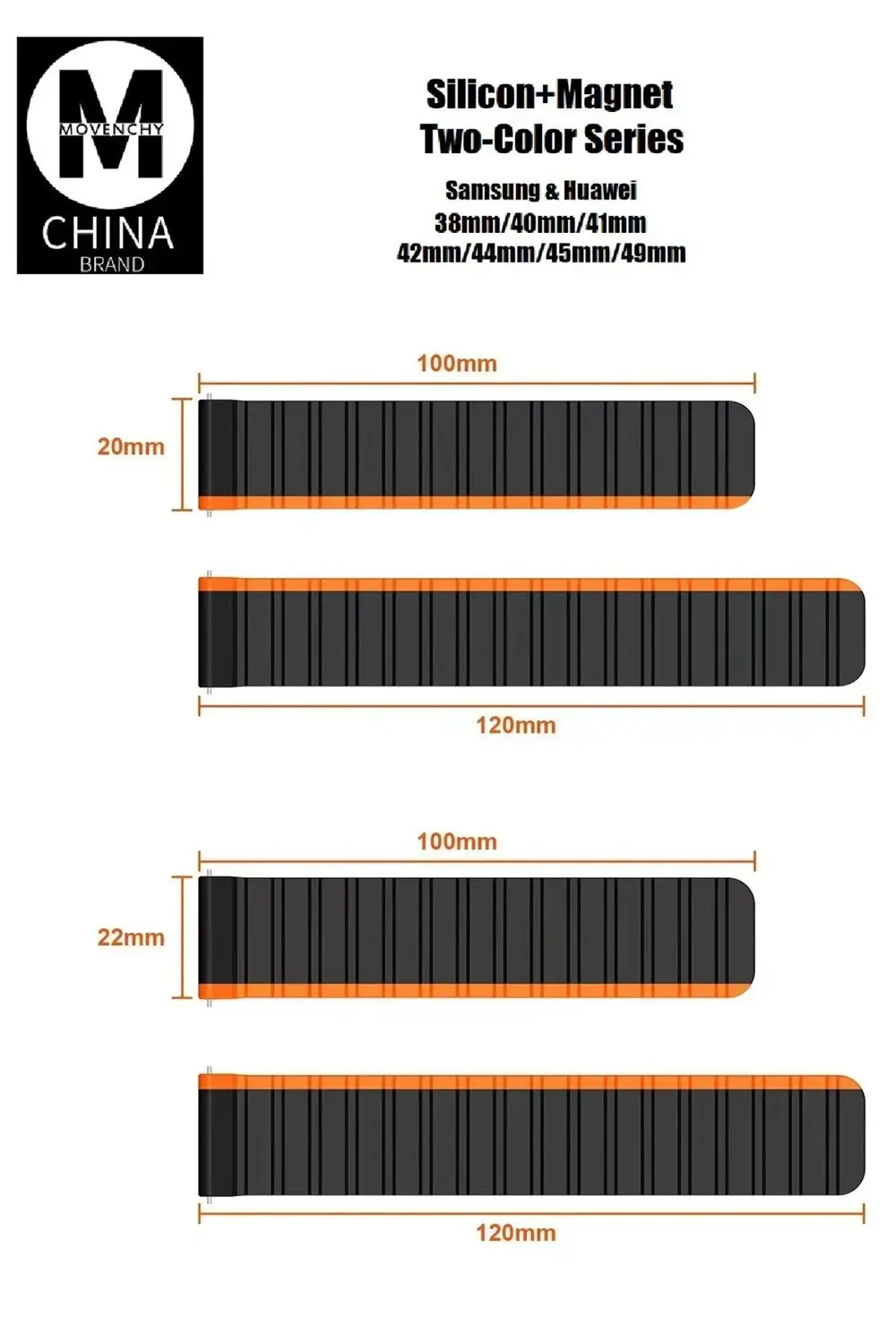 CPT83 Apple Watch 42mm MO-WB1 Çift Renk Mıknatıslı Silikon Kordon