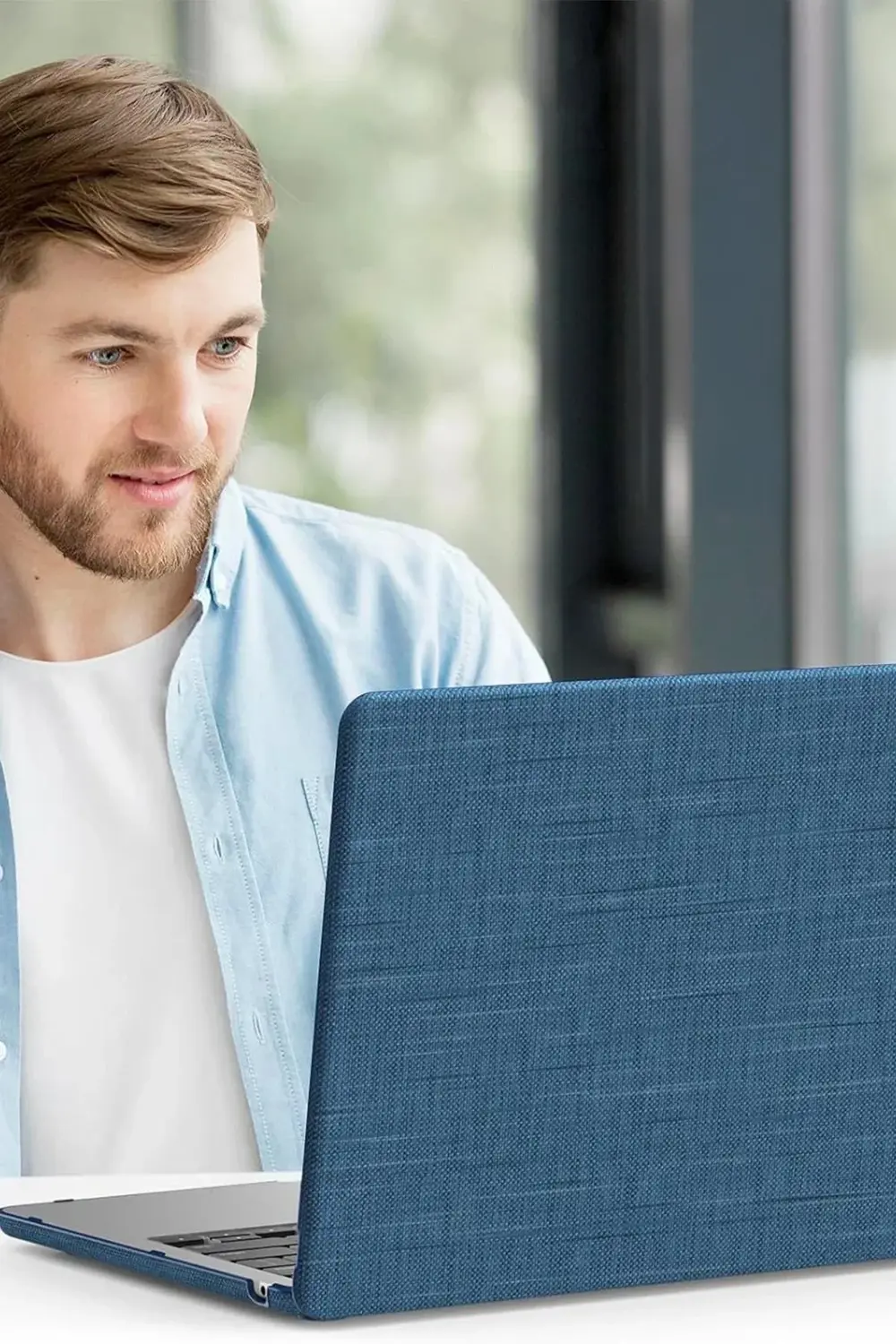 CPT83 Macbook Air 15 2023 Macbook Kumaş Kapak - Lacivert