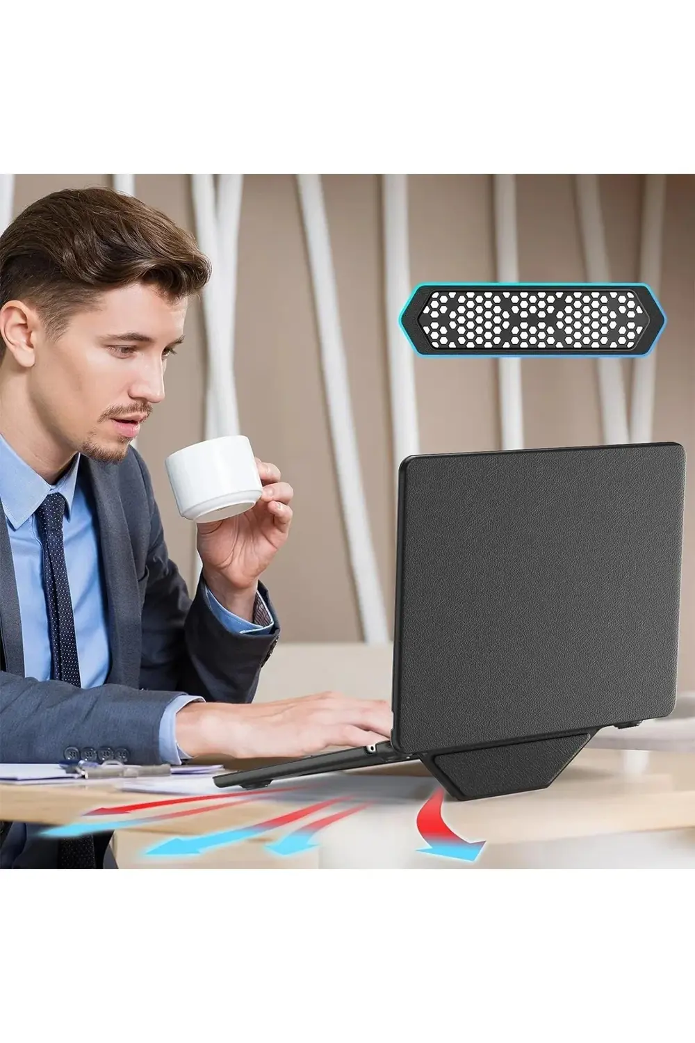 CPT83 Macbook Air 15 2024 Macbook Deri Kapak - Siyah