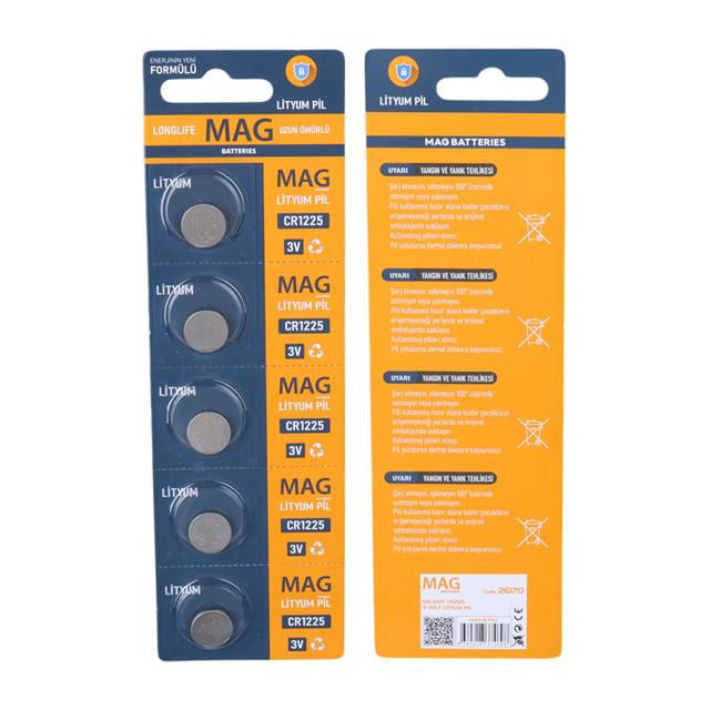 CR1225 3 Volt Lityum Pil (5&amp;apos;li Blister Paket) (4741)