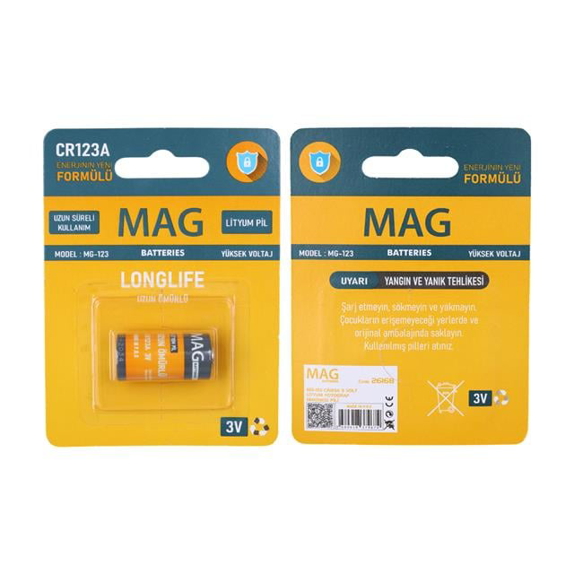 CR123A 3 Volt Lityum Fotoğraf Makinesi Pili Tekli Blister (4741)