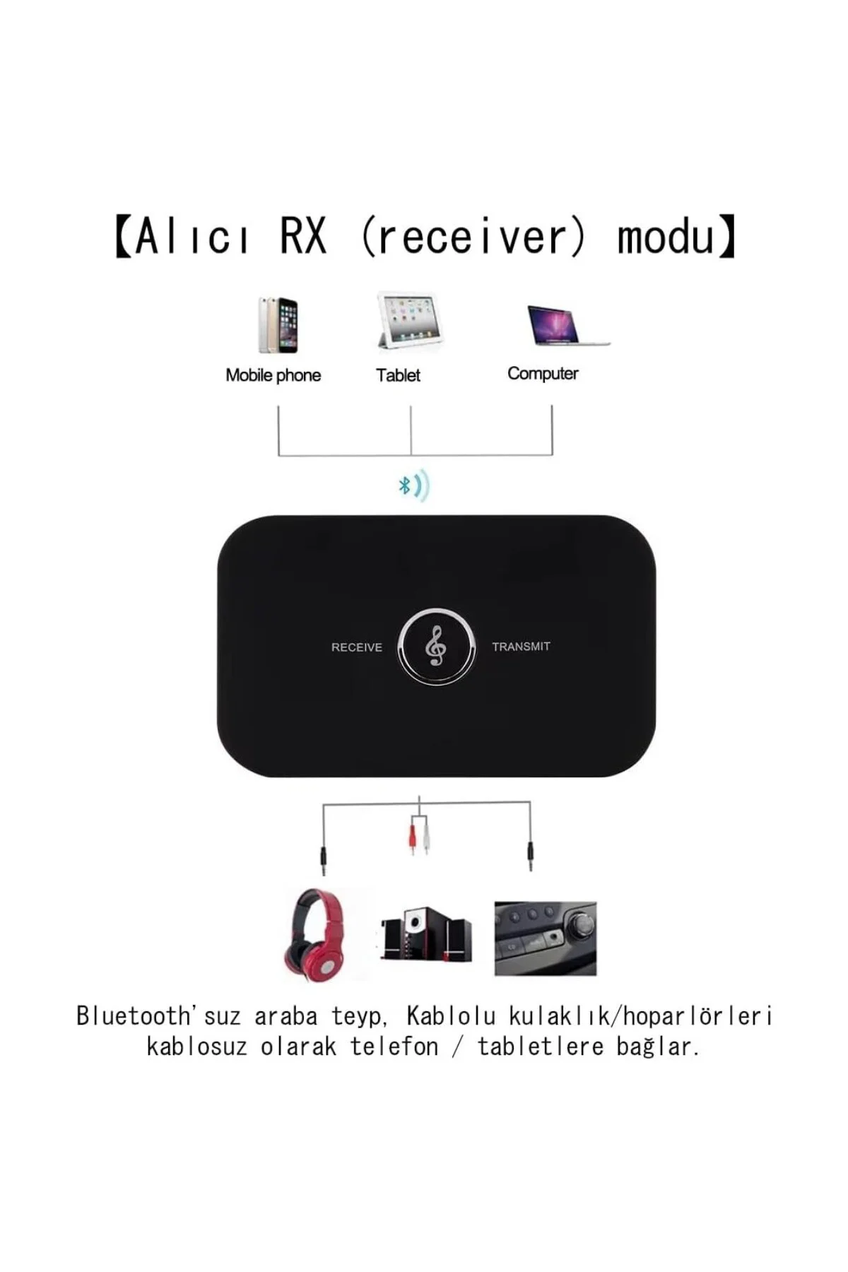CR19 Kablosuz 2in1 A2DP Bluetooth 5.0 Ses Adaptörü Alıcı-Verici T